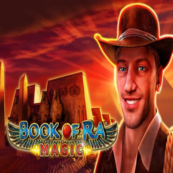 Slots logo of Book of Ra Magic from Greentube at Glorious Bingo